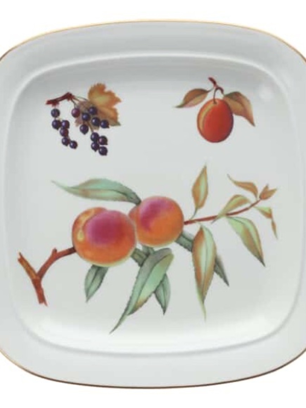 Royal Worcester Evesham Fine Porcelain Square Handled Cake Plate